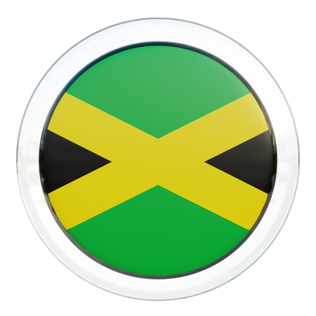 Jamaica Flag Glass  3D Illustration