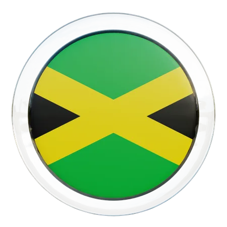Jamaica Flag Glass  3D Illustration