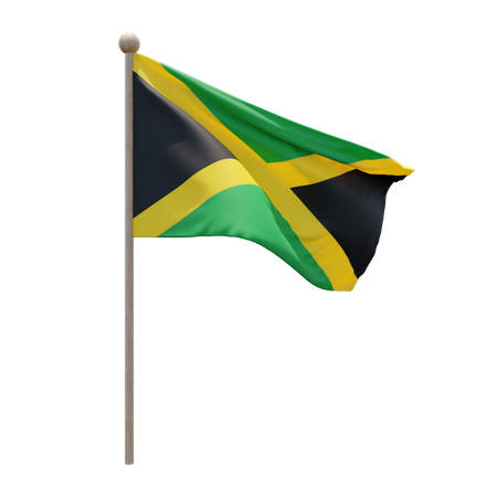 Jamaica Flagpole  3D Illustration