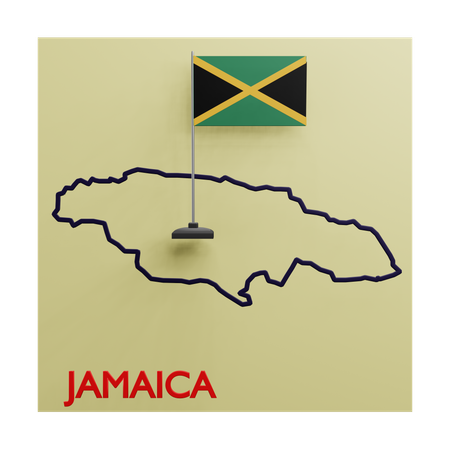 Jamaica map  3D Icon
