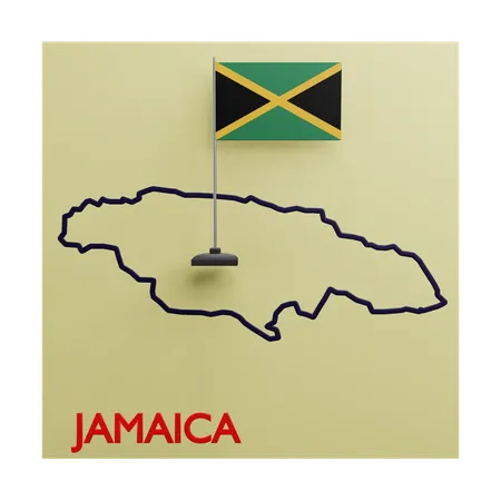 Jamaica map  3D Icon