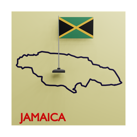 Mapa da jamaica  3D Icon