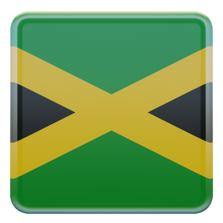 Jamaica Square Flag  3D Icon