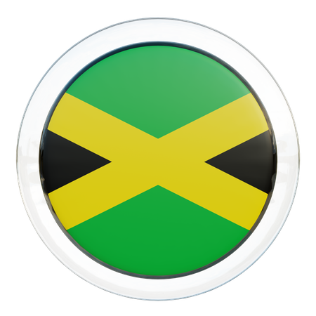 Jamaika Runde Flagge  3D Icon