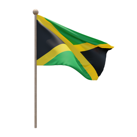 Mât de drapeau de la Jamaïque  3D Flag