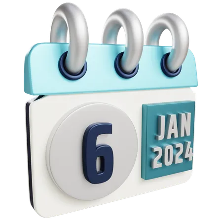 3 D Jan 6 2024 With Isolated Background 3D Icon