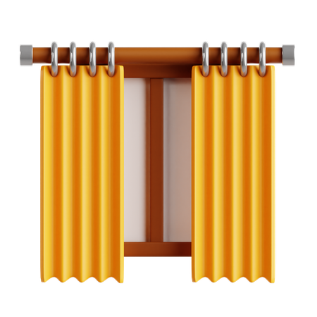 Janela com Cortina  3D Icon