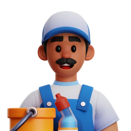 JANITOR MAN  3D Icon