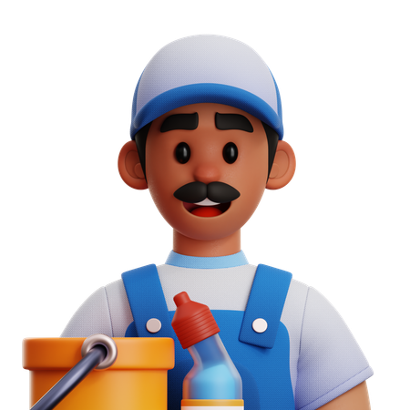 Janitor Man  3D Icon