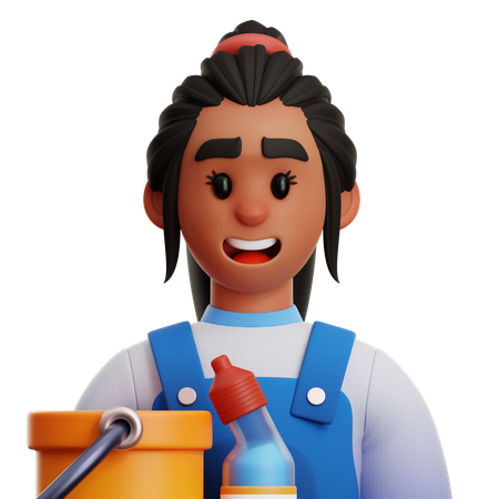 JANITOR WOMAN  3D Icon