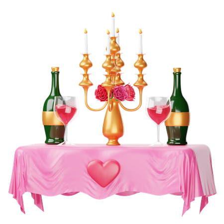 Jantar romântico  3D Icon