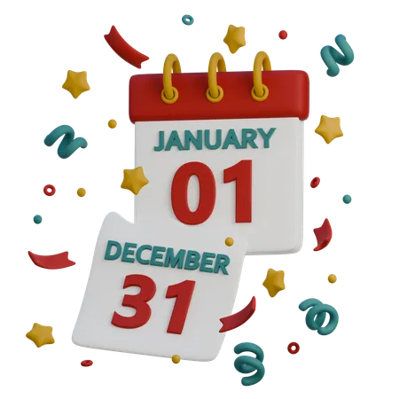 3 D Icon Of New Year Calendar 3D Icon