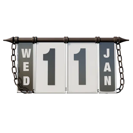 January 11 Wednesday  3D Illustration