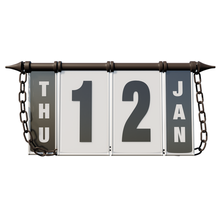 January 12 Thursday 3D Illustration