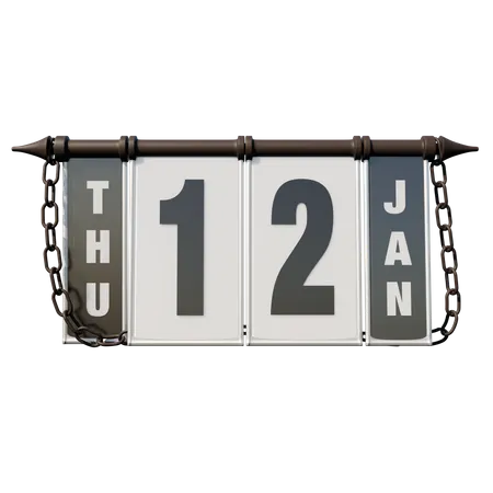 January 12 Thursday 3D Illustration