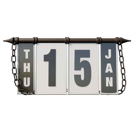 January 15 Thursday  3D Icon