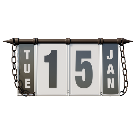 January 15 Tuesday  3D Icon