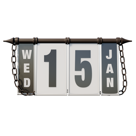 January 15 Wednesday  3D Icon