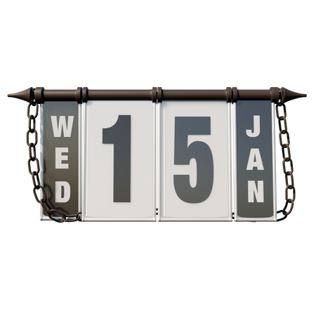 January 15 Wednesday 3D Illustration
