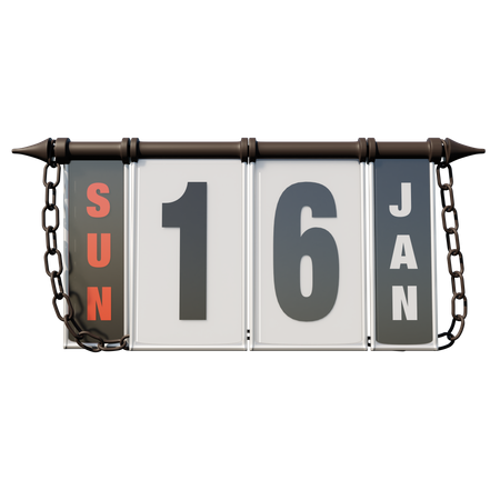 January 16, 2022 Sun  3D Illustration