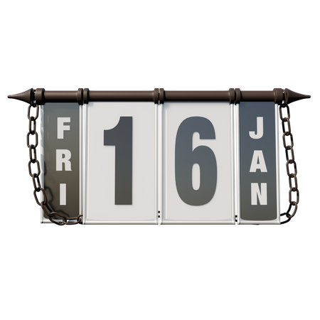 January 16 Friday  3D Icon