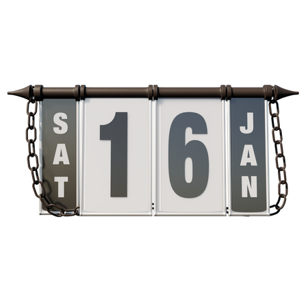 January 16 Saturday  3D Icon