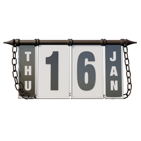 January 16 Thursday  3D Icon
