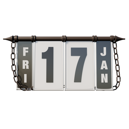 January 17 Friday  3D Icon