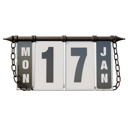 January 17 Monday  3D Icon