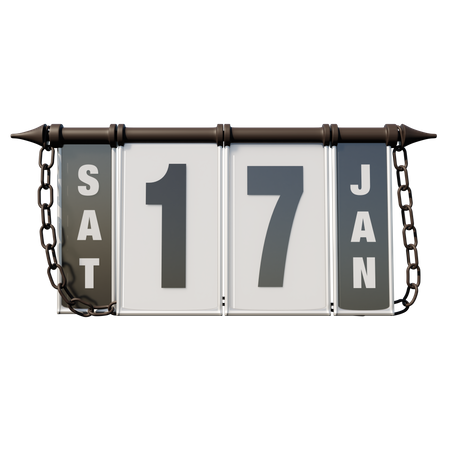 January 17 Saturday  3D Icon