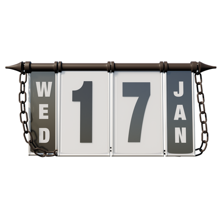 January 17 Wednesday 3D Illustration