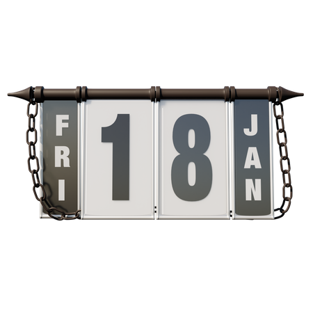 January 18 Friday  3D Icon