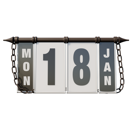 January 18 Monday  3D Icon