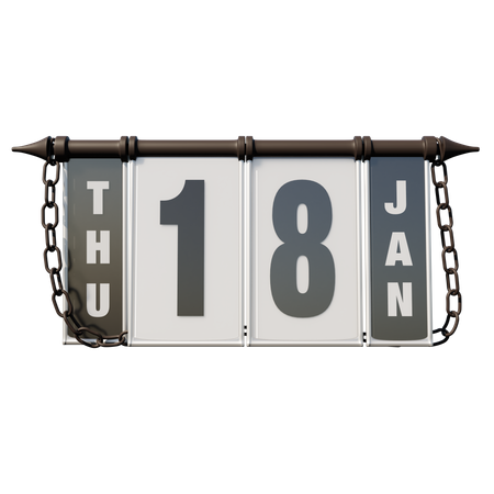 January 18 Thursday  3D Icon