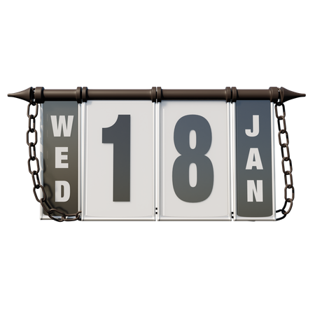 January 18 Wednesday  3D Icon