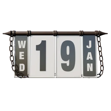 January 19 Wednesday 3D Illustration