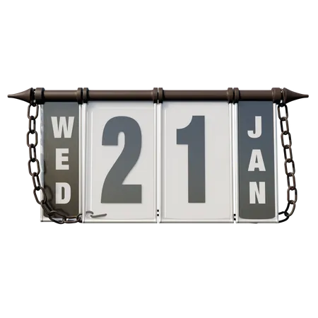 January 21 Wednesday 3D Illustration