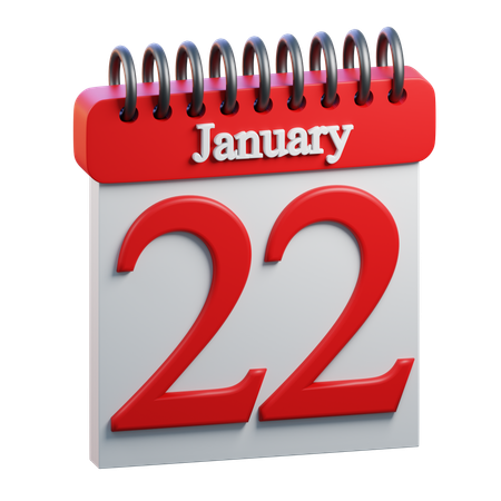 January 22  3D Icon