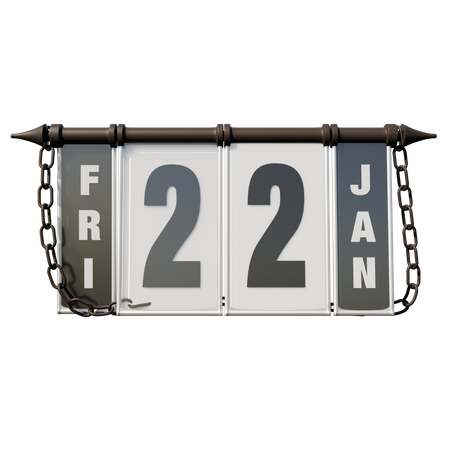 January 22 Friday  3D Icon