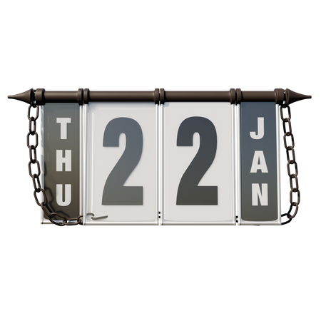 January 22 Thursday  3D Icon