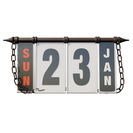 January 23, 2022 Sun  3D Illustration