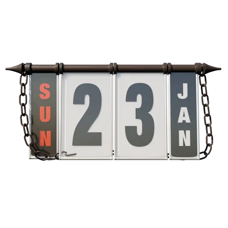 January 23, 2022 Sun  3D Illustration