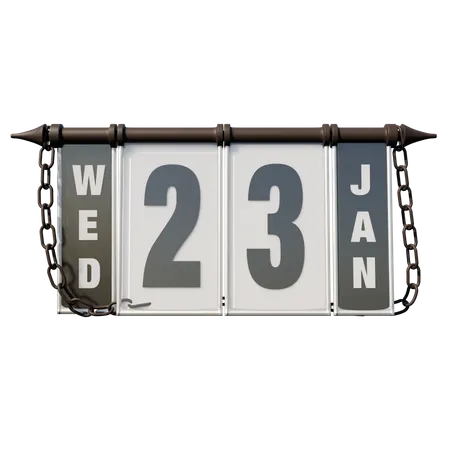 January 23 Wednesday  3D Illustration