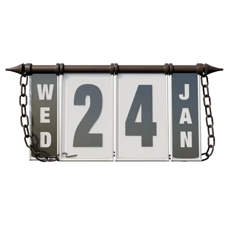 January 24 Wednesday  3D Illustration