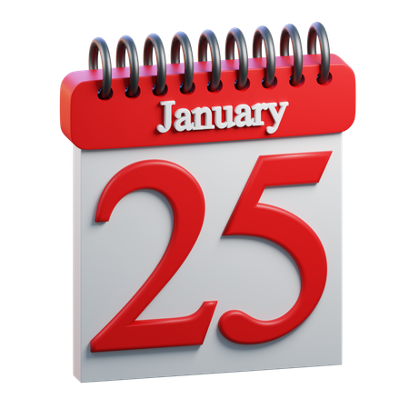 January 25  3D Icon