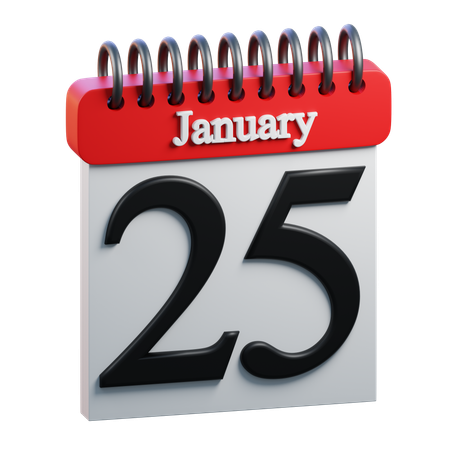 January 25  3D Icon