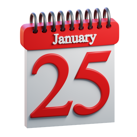 January 25  3D Icon