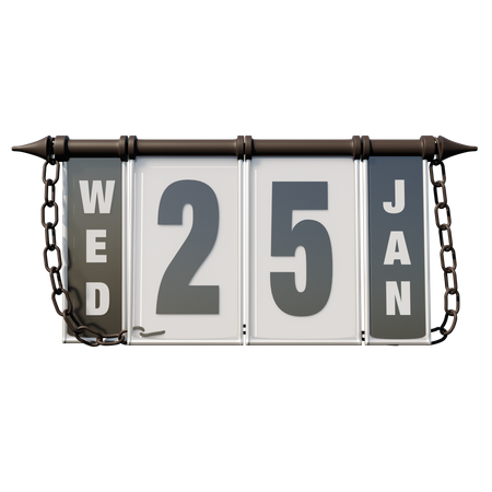 January 25 Wednesday  3D Illustration