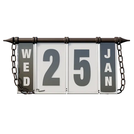 January 25 Wednesday  3D Illustration
