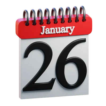 January 26  3D Icon